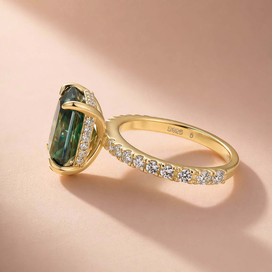 Rodiffy Moissanite 3.5 Ct Radiant Cut Yellow Gold & White Gold Engagement Ring For Women