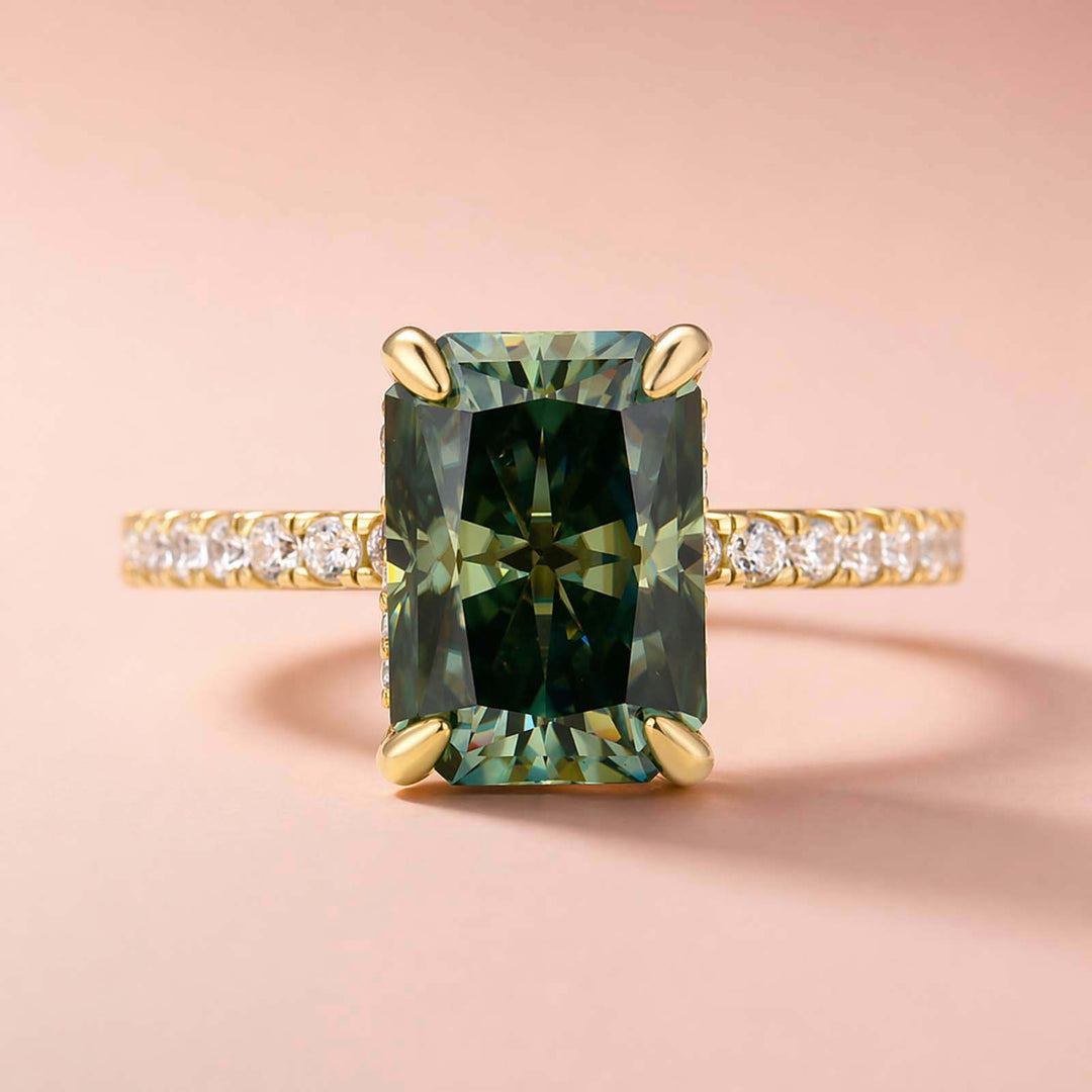 Rodiffy Moissanite 3.5 Ct Radiant Cut Yellow Gold & White Gold Engagement Ring For Women