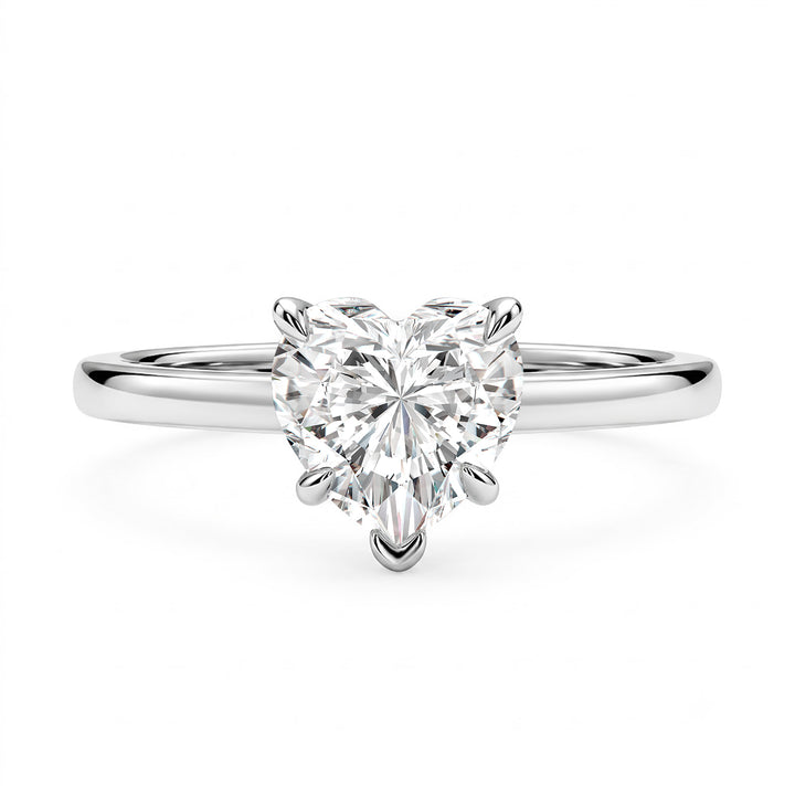 S925 Moissanite Solitaire 1.0Ct Heart Cut Promise Ring Everyday Wearable Ring