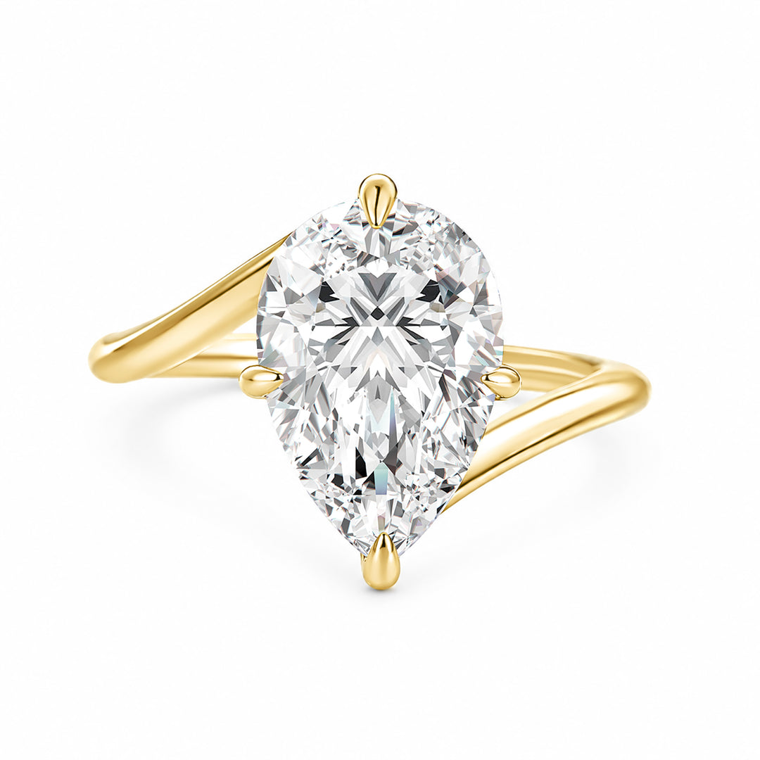 Moissanite 3.5Ct Pear Cut Solitaire Promise Ring Travel Ring In Sterling Silver