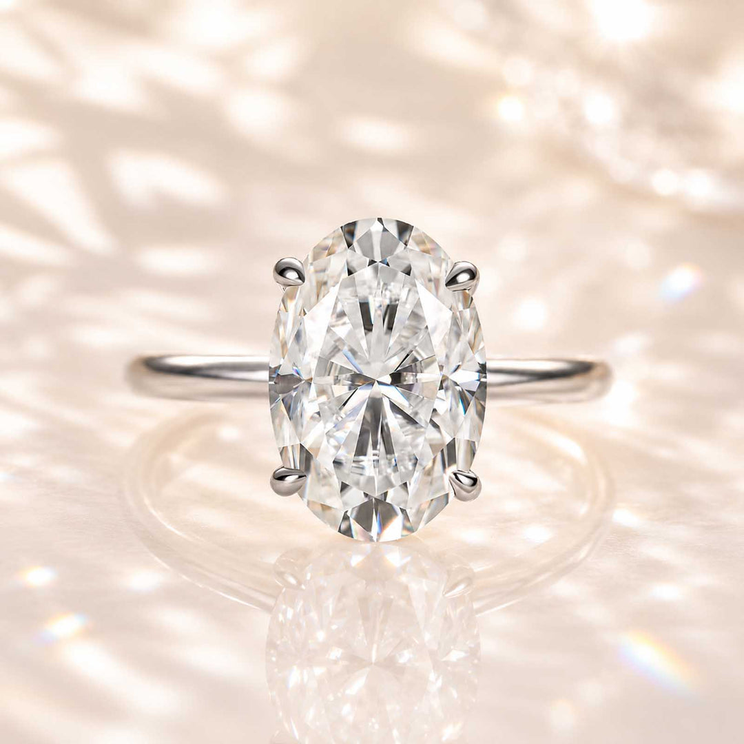 Rodiffy Moissanite 2.0Ct~5.5Ct Oval Cut Promise Ring For Women