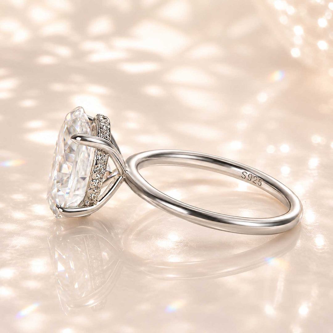Rodiffy Moissanite 2.0Ct~5.5Ct Oval Cut Promise Ring For Women