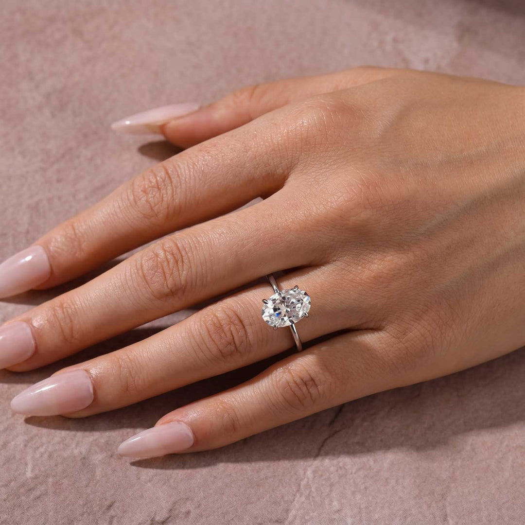 Rodiffy Moissanite 2.0Ct~5.5Ct Oval Cut Promise Ring For Women