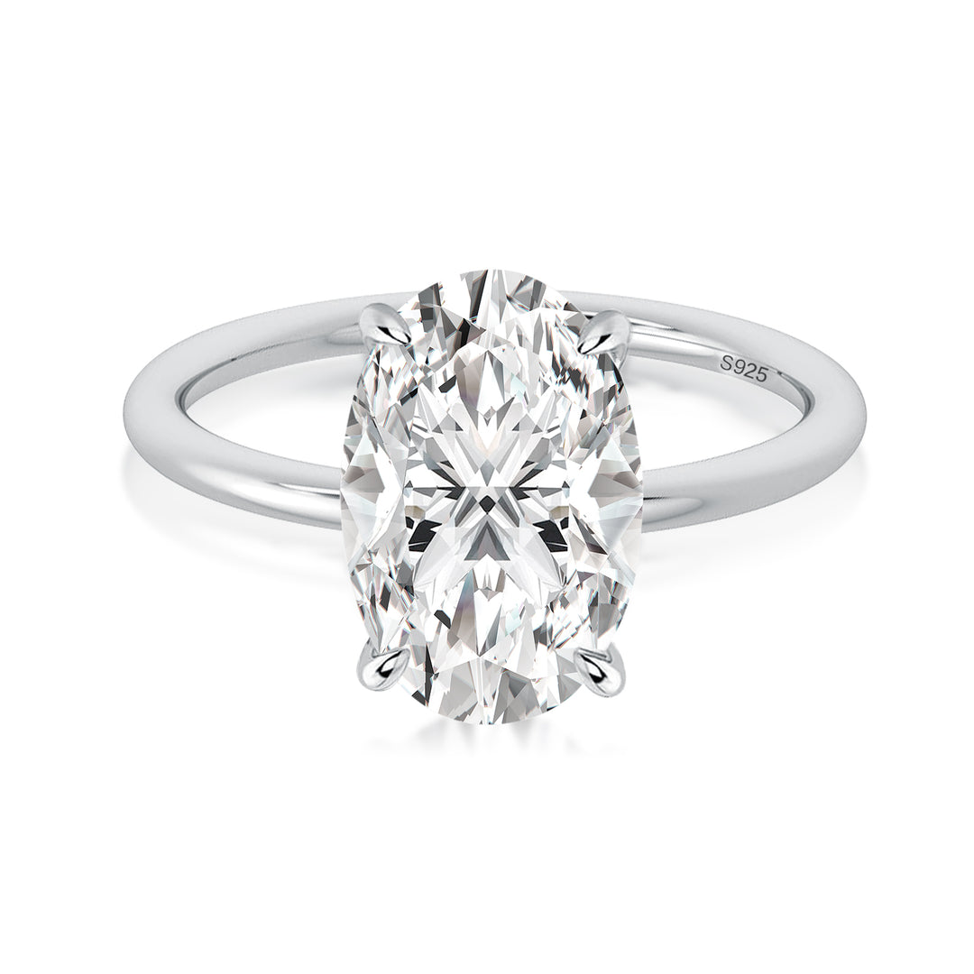 Rodiffy Moissanite 2.0Ct~5.5Ct Oval Cut Promise Ring For Women