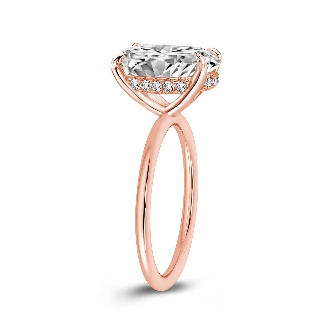 Rodiffy Moissanite 4.0 Ct Oval Cut Rose Gold Promise Ring For Women