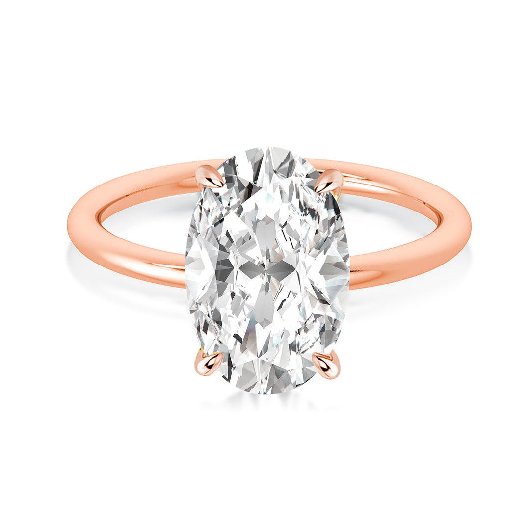 Rodiffy Moissanite 4.0 Ct Oval Cut Rose Gold Promise Ring For Women