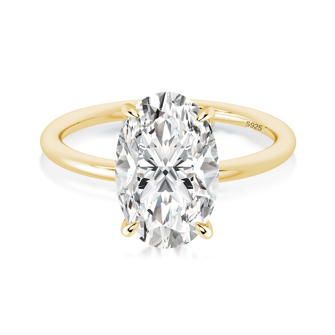 Rodiffy Moissanite 2.0 Ct ～5.5 Ct Oval Cut Yellow Gold Promise Ring For Women
