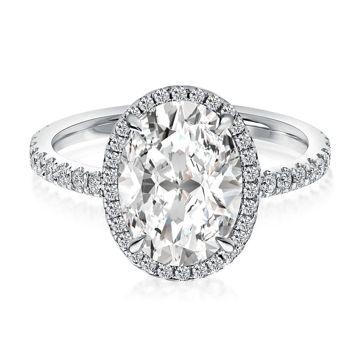 Rodiffy Moissanite 4.5 Ct Oval White Gold Promise Ring
