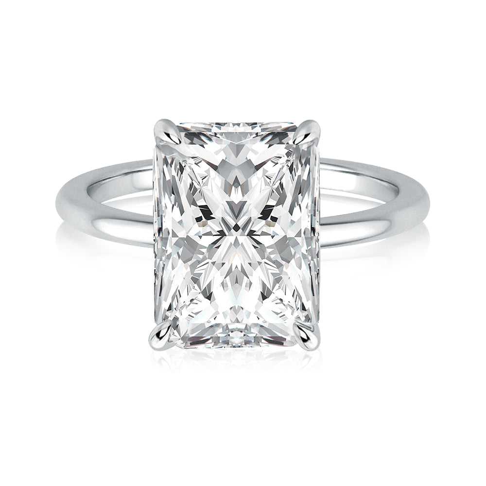 Rodiffy Moissanite 4.5 Ct Radiant Cut White Gold Engagement Ring