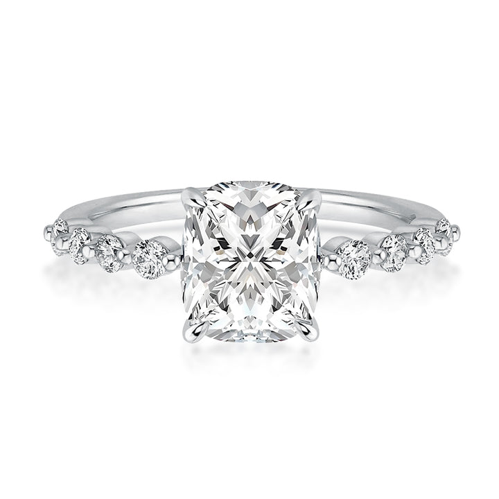 Rodiffy Moissanite 2.0 Ct White Gold Cushion Cut Bridal Ring