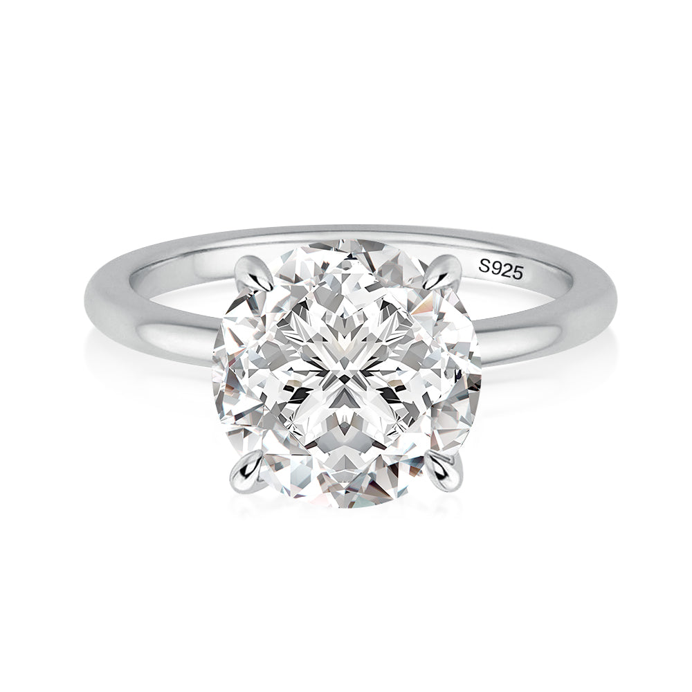 Rodiffy Moissanite 2.0~4.0 Ct Round Cut White Gold Promise Ring