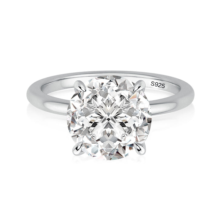 Rodiffy Moissanite 2.0~4.0 Ct Round Cut White Gold Promise Ring