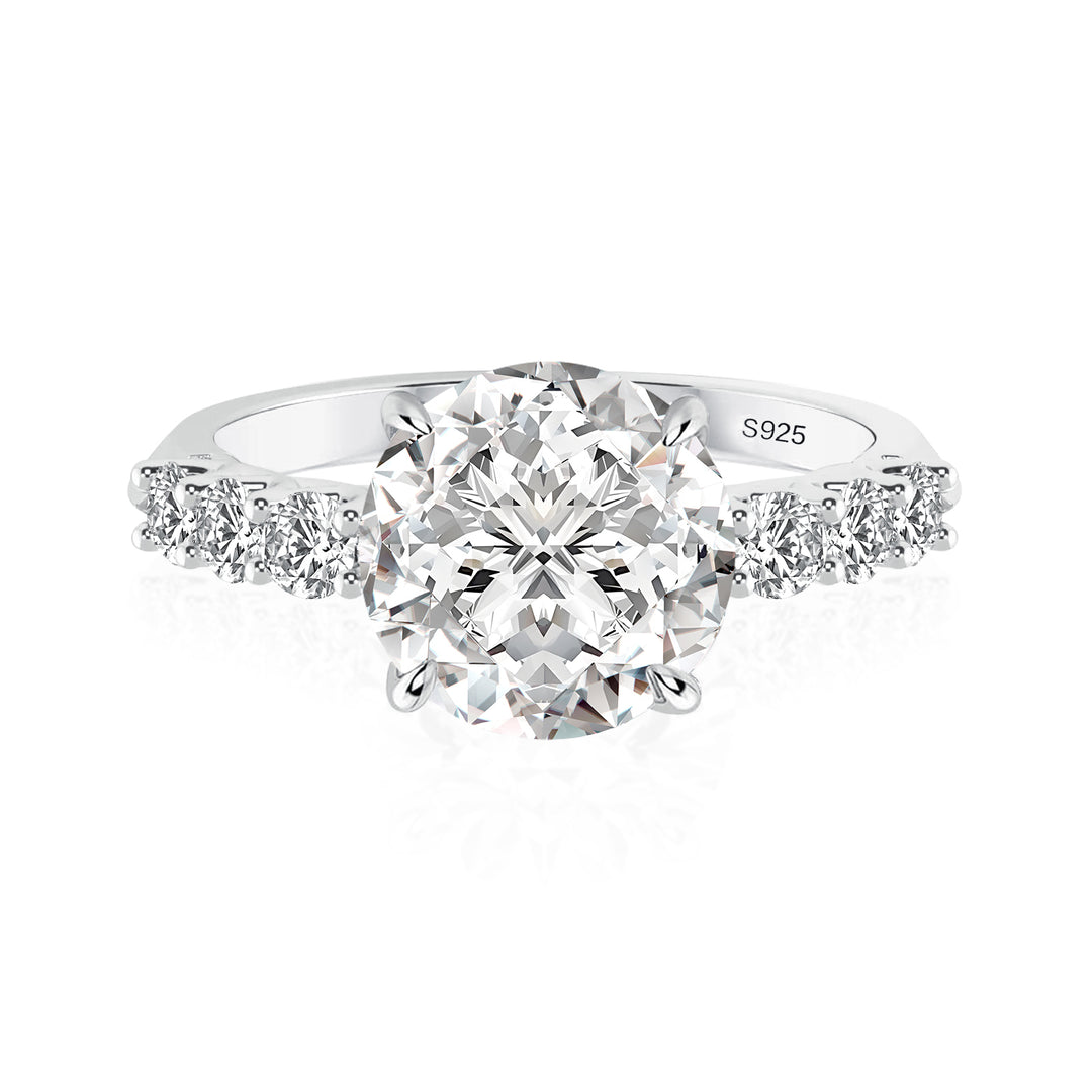 Rodiffy Moissanite 2.0Ct~4.0 Ct Round Engagement Ring -4 Prong Setting