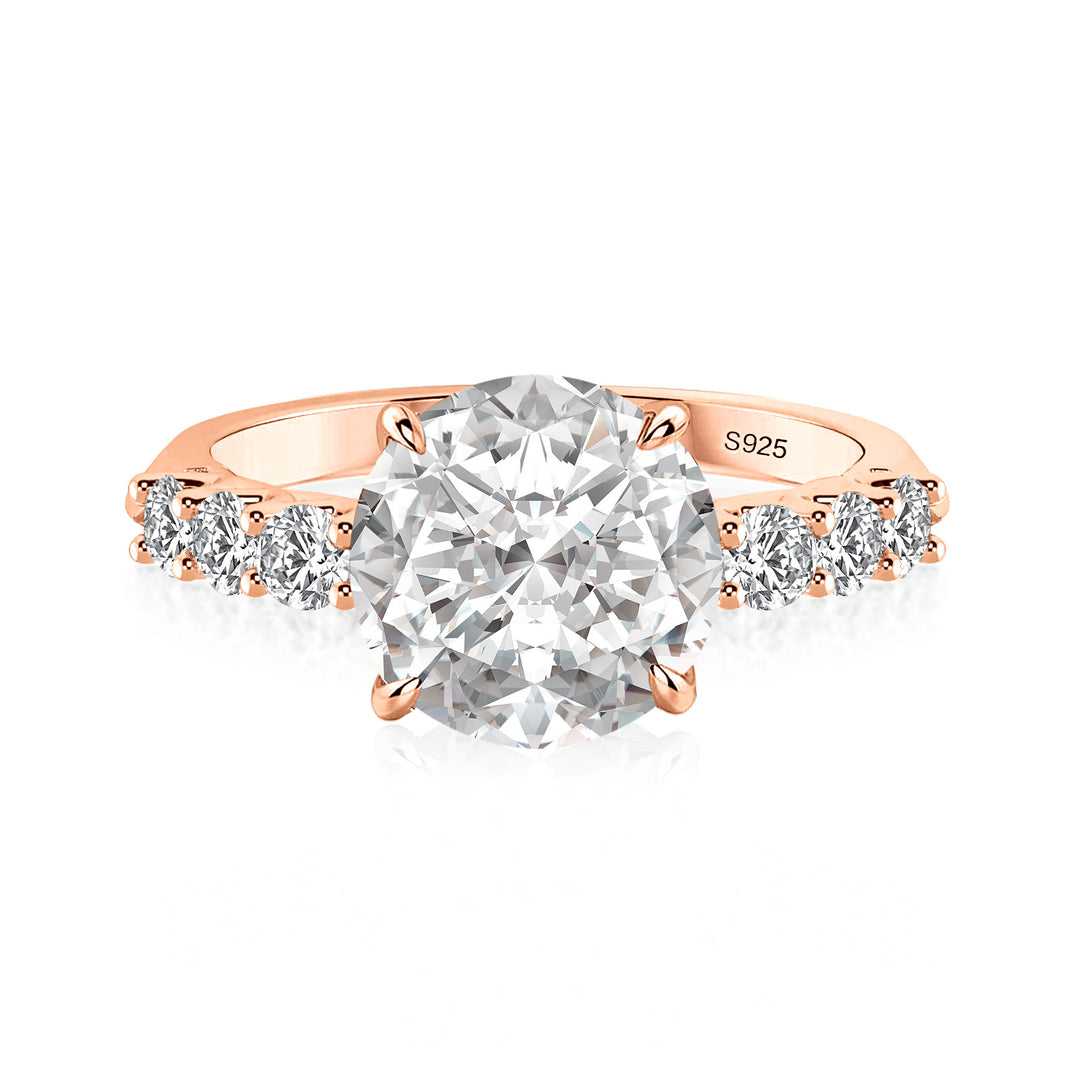Rodiffy Moissanite 4.0 Ct Round Rose Gold Engagement Ring