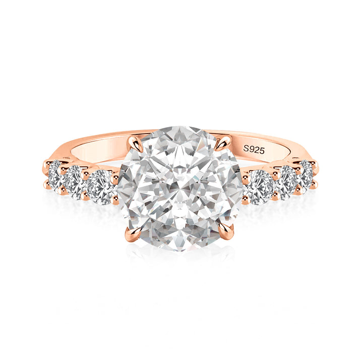 Rodiffy Moissanite 4.0 Ct Round Rose Gold Engagement Ring