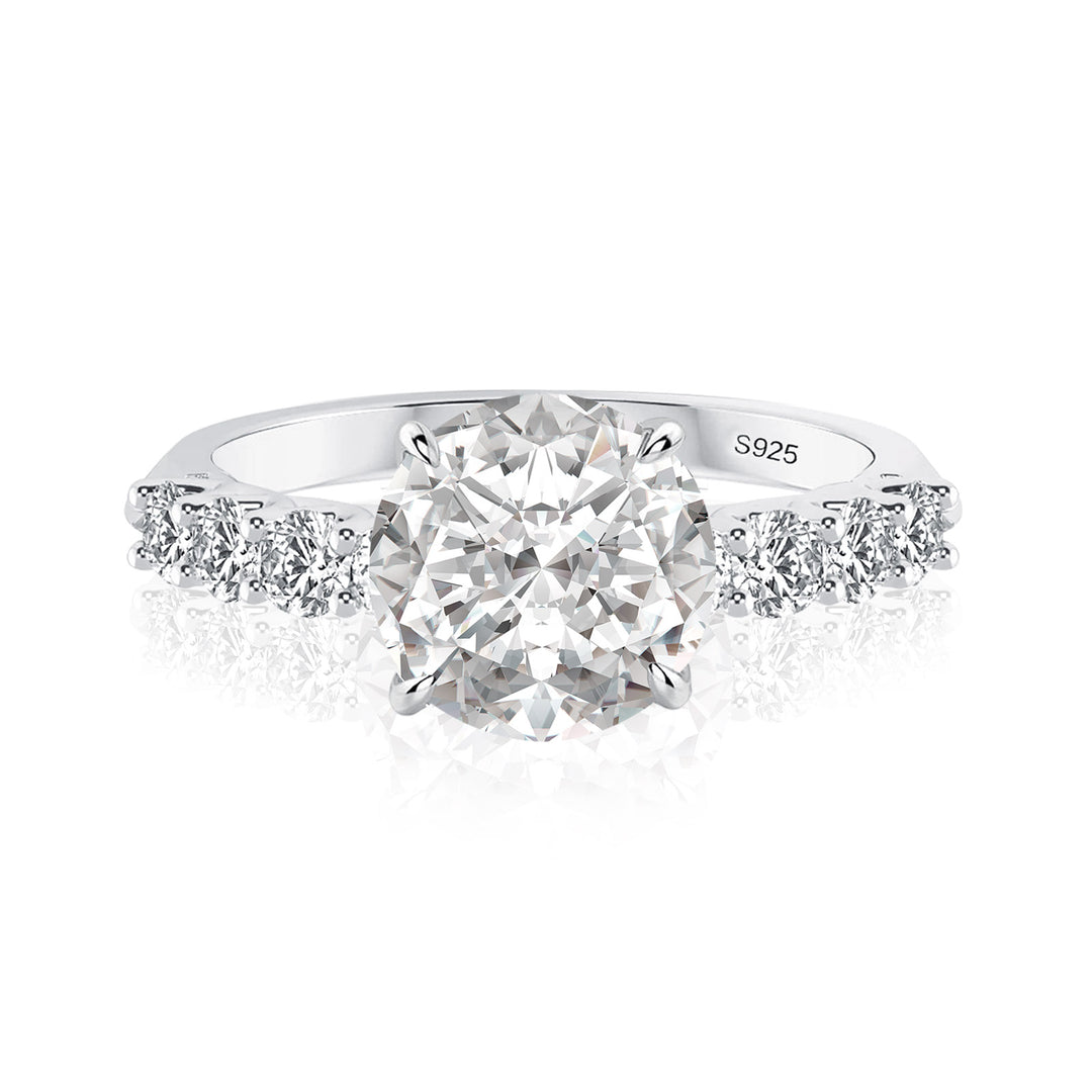 Rodiffy Moissanite 2.0Ct Round White Gold Engagement Ring