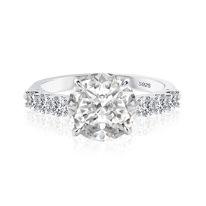 Rodiffy Moissanite 3.0Ct Round White Gold Engagement Ring