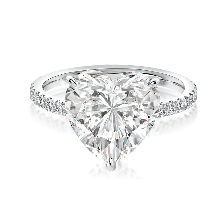 Rodiffy Moissanite 4.0 Ct Heart Cut White Gold Promise Ring