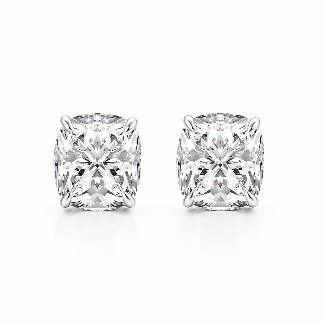 S925 Moissanite 1.5Ct*2 Cushion Cut Stud Earrings Matching Bridal Jewelry Set