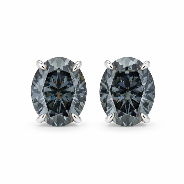S925 Moissanite 3Ct*2Pcs Oval Cut Stud Earrings Classic Daily Wedding Jewelry Gift For Women
