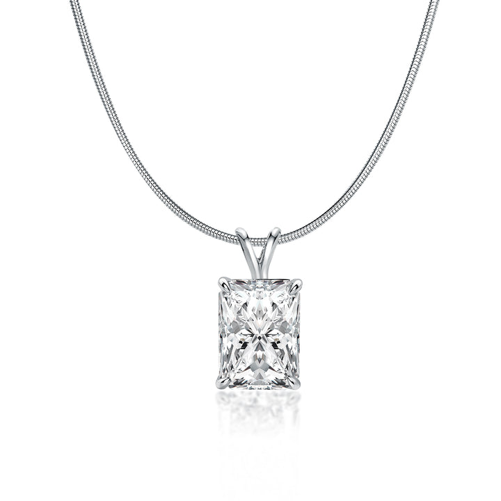 Rodiffy Moissanite 4.5 Ct  Radiant Cut White Gold Pendant Necklace
