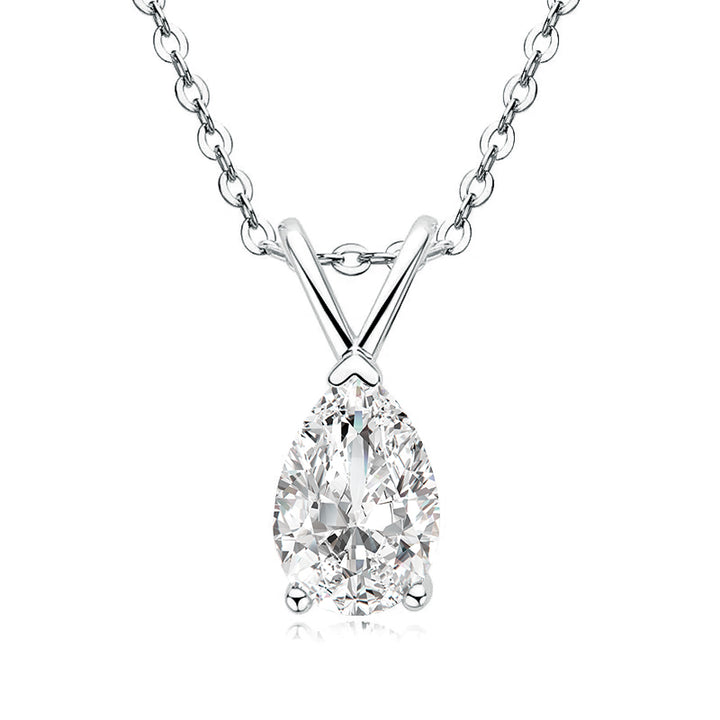 Rodiffy Moissanite 1.5 Ct Pear Cut Pendant Necklace