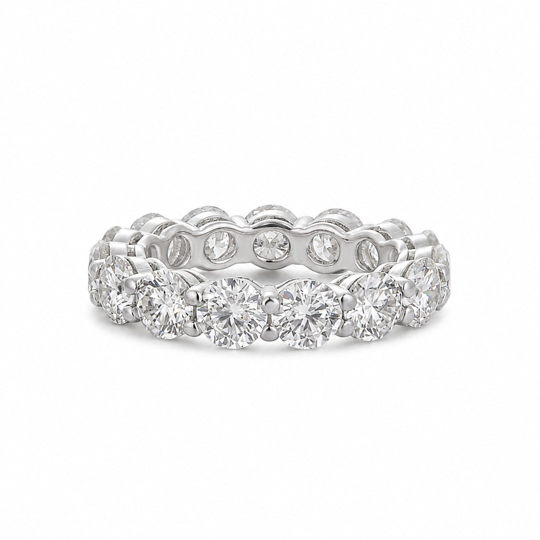 S925 Moissanite Diamond 5.5Ct Round Cut Eternity Band Sterling Silver Stackable Wedding Ring