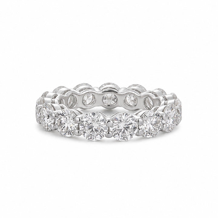 S925 Moissanite Diamond 5.5Ct Round Cut Eternity Band Sterling Silver Stackable Wedding Ring
