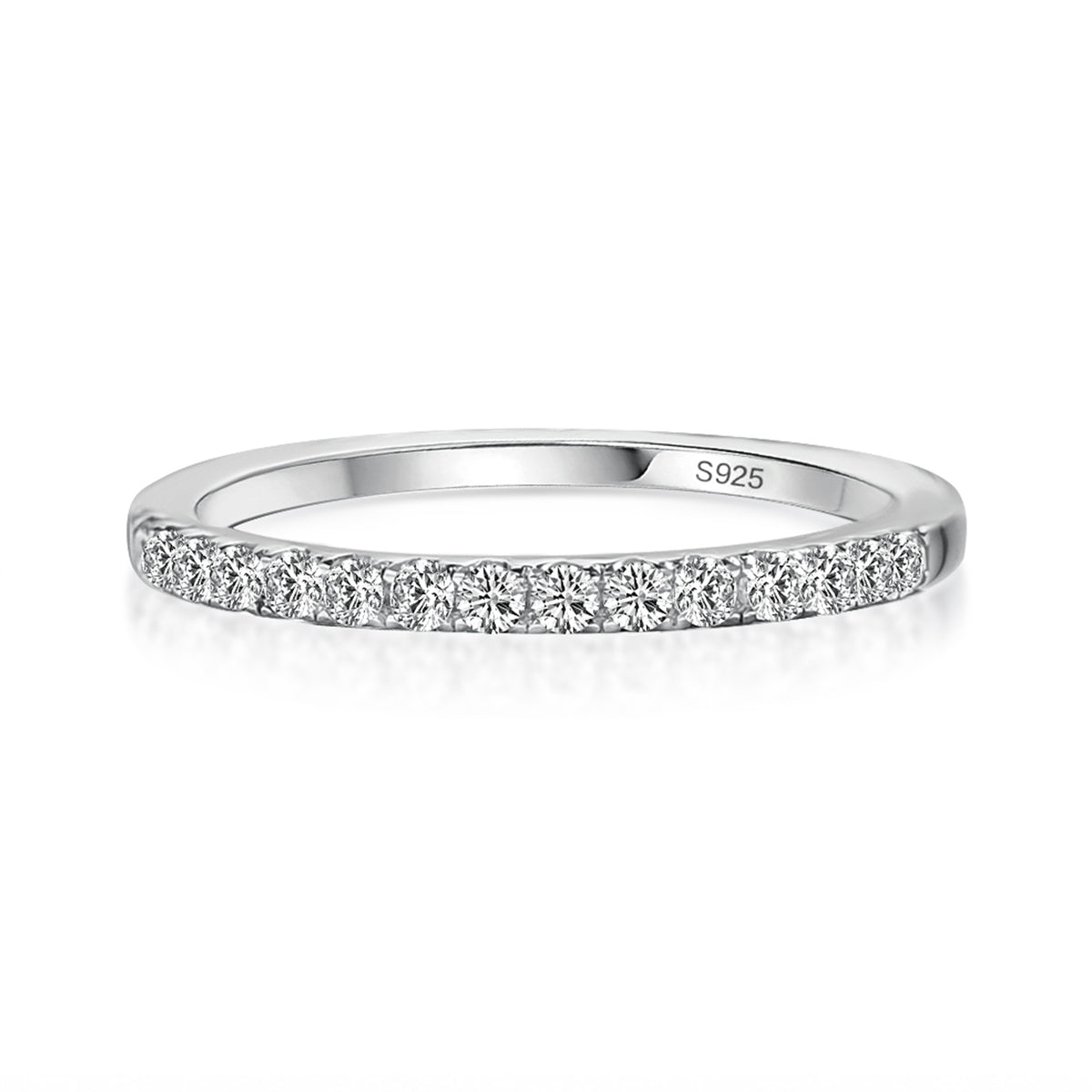 0.5 ct half halo moissanite anniversary ring in S925 sterling silver