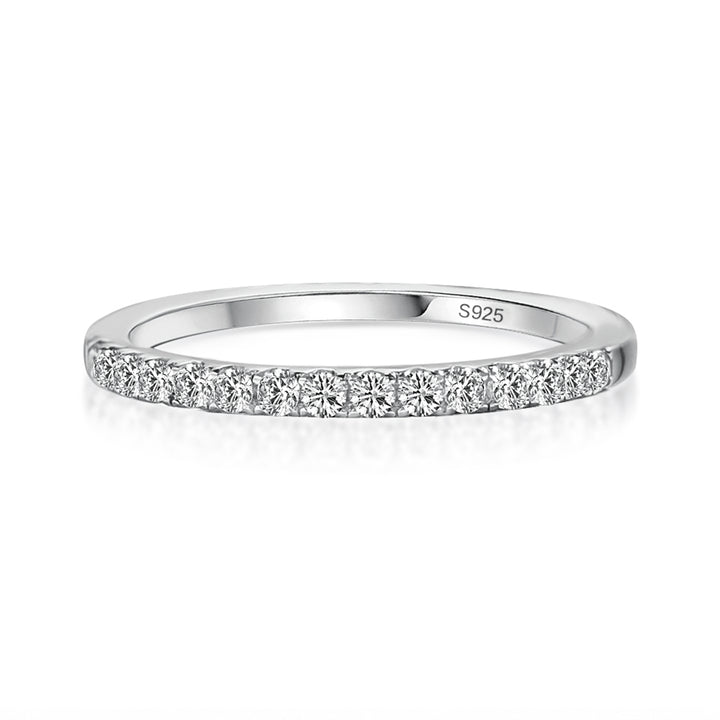 0.5 ct half halo moissanite anniversary ring in S925 sterling silver