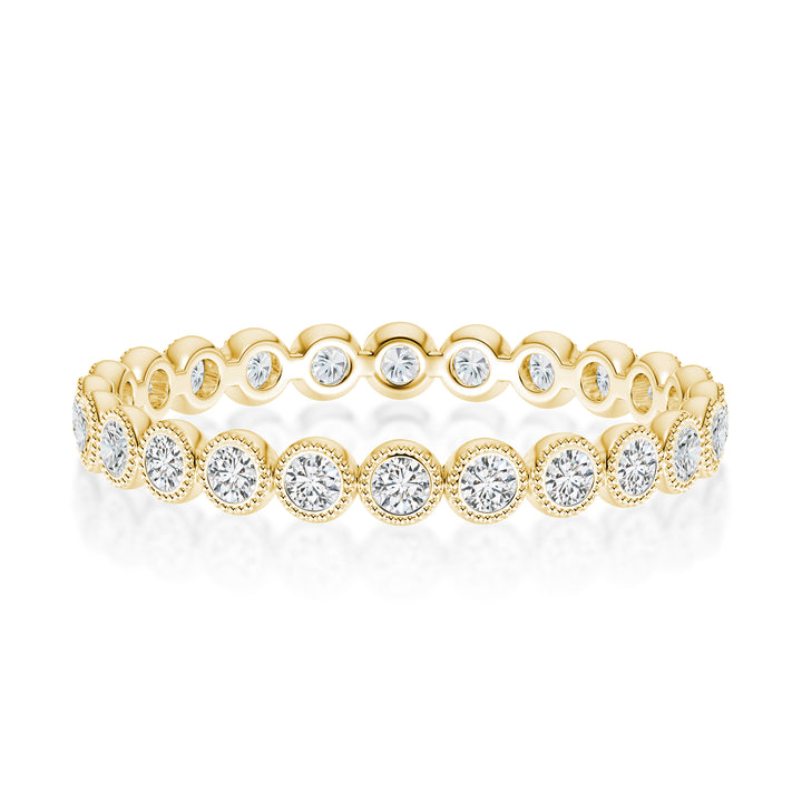 Rodiffy Moissanite 0.5 Ct Yellow Gold Round Cut Pave Wedding Band