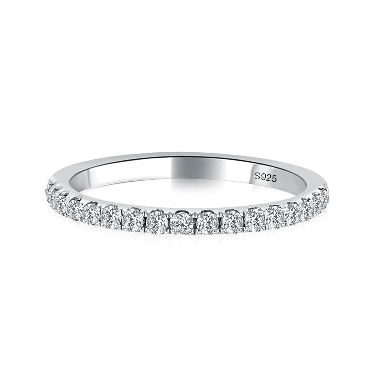 0.5 ct white gold thin moissanite full eternity band