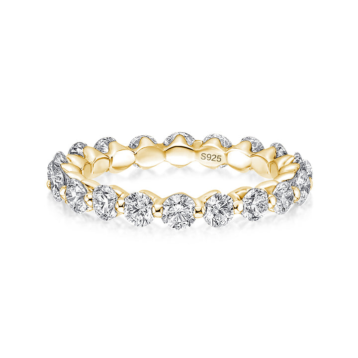 Rodiffy Moissanite 1.0Ct ~1.5 Ct Round Cut 18K Gold Plated Stackable Anniversary Ring