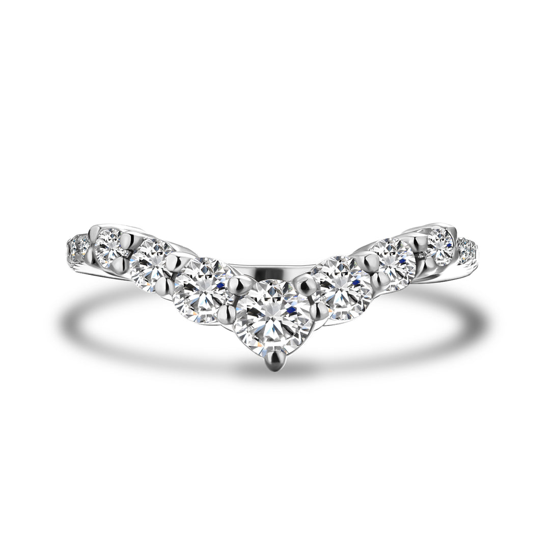 Rodiffy Moissanite Round Cut White Gold Anniversary Ring