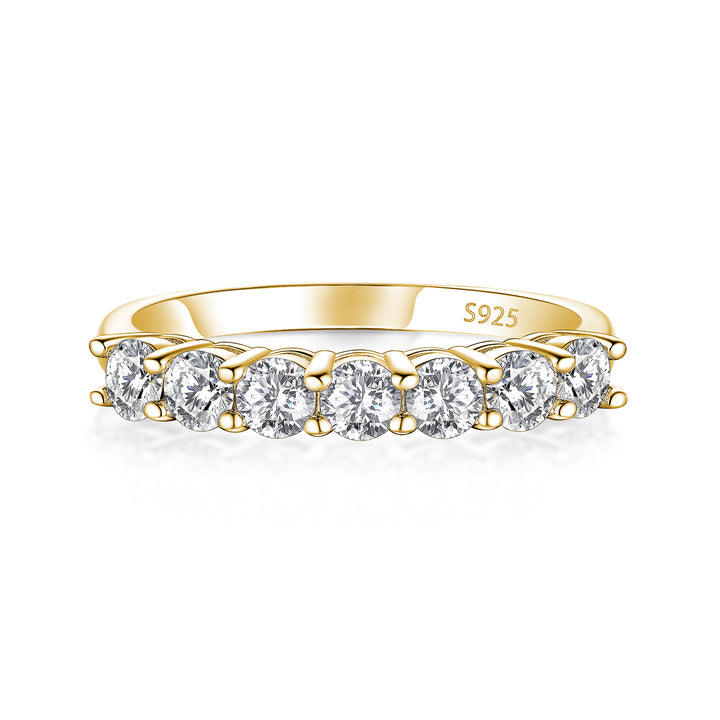Moissanite 0.7Ct Round Cut Yellow Gold Women&