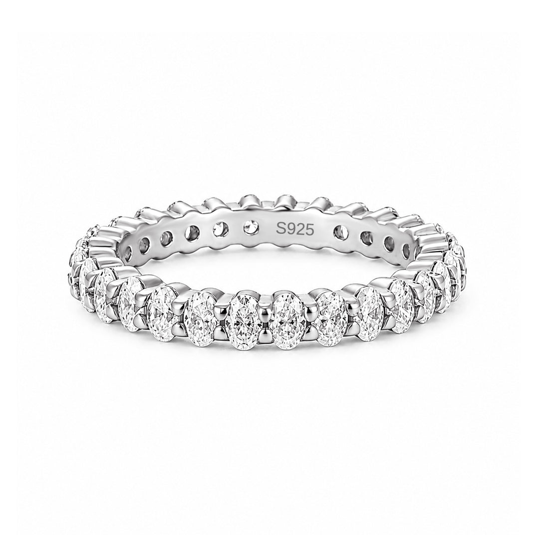 Rodiffy Moissanite 3.0 Ct Oval Cut Full Wedding Band for Women
