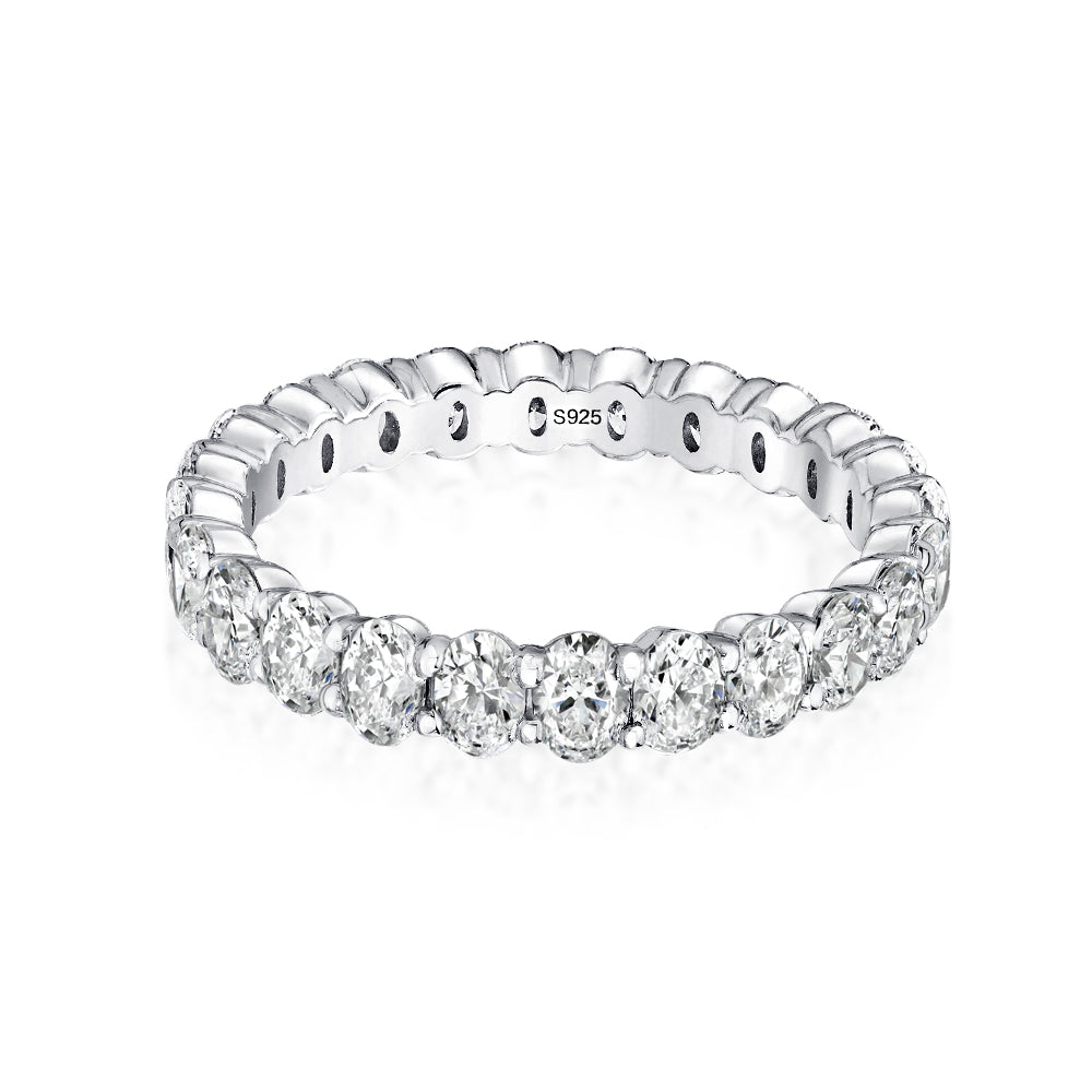 Rodiffy Moissanite 3.0 Ct Oval Cut Full Wedding Band for Women