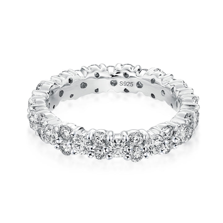 2.5 ct white moissanite full eternity band in S925 silver