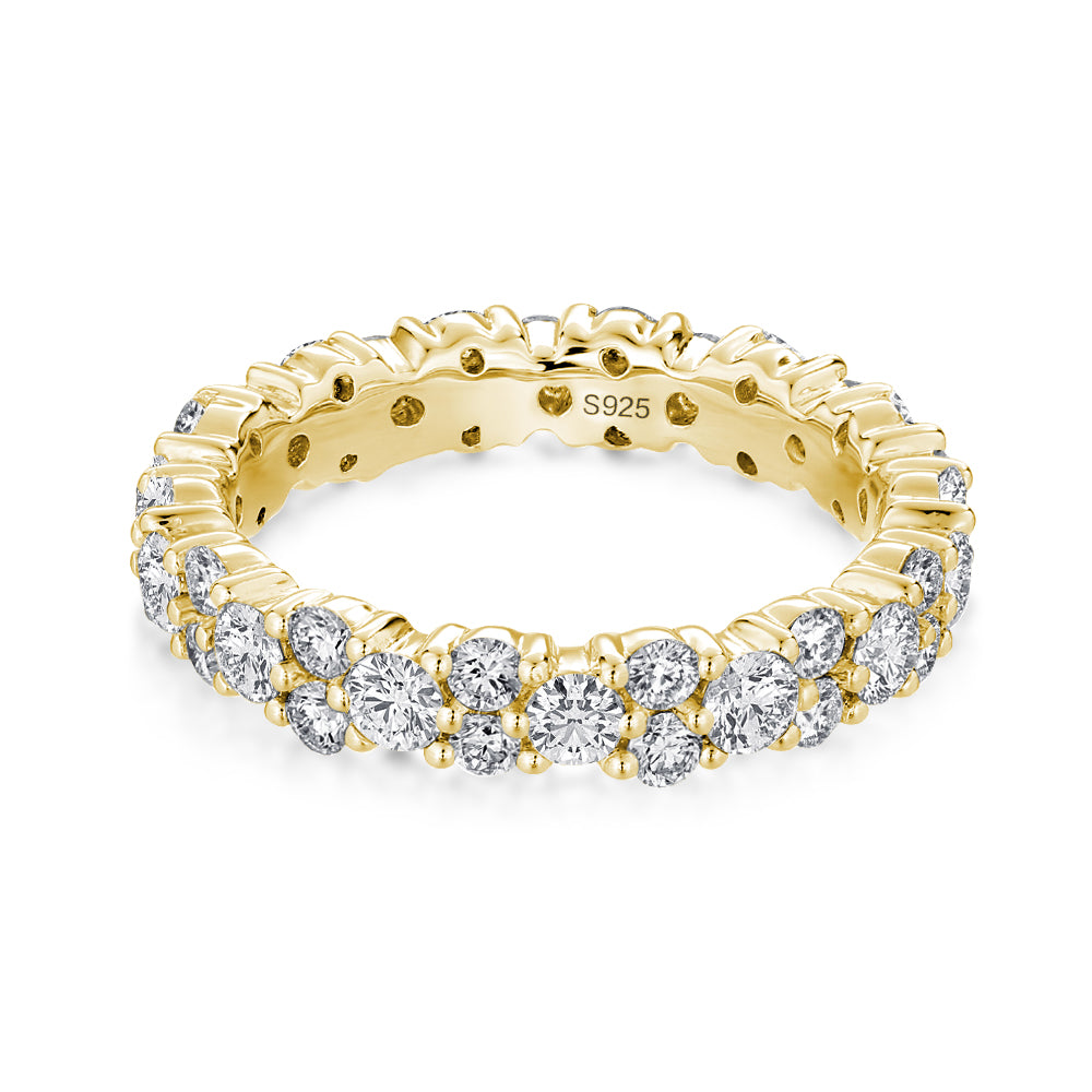 Rodiffy Moissanite 2.5 Ct Yellow Gold Round Cut Full Wedding Band for Women