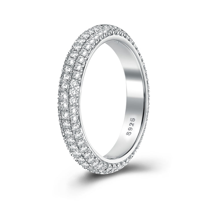2.0Ct White Gold Pavé Moissanite Wedding Ring