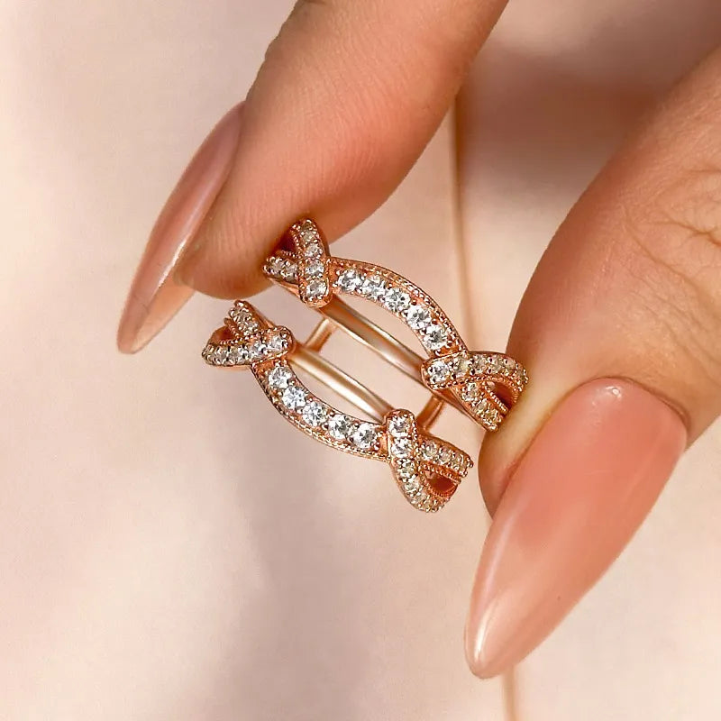 S925 Moissanite 1.0Ct Round Cut Jacket Wedding Band