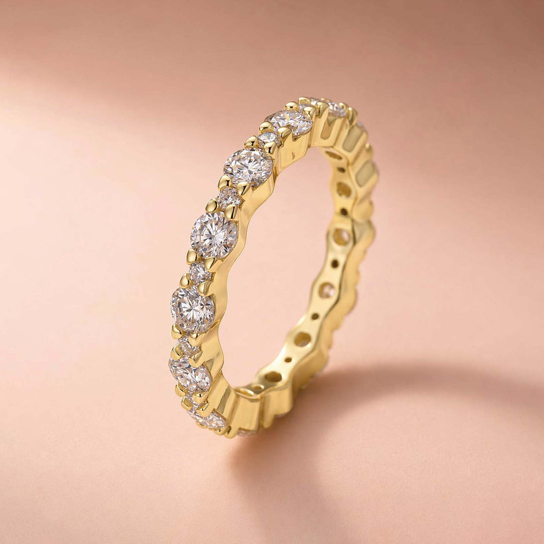Rodiffy Moissanite 1.65 Ct Round Cut Full Wedding Band for Women