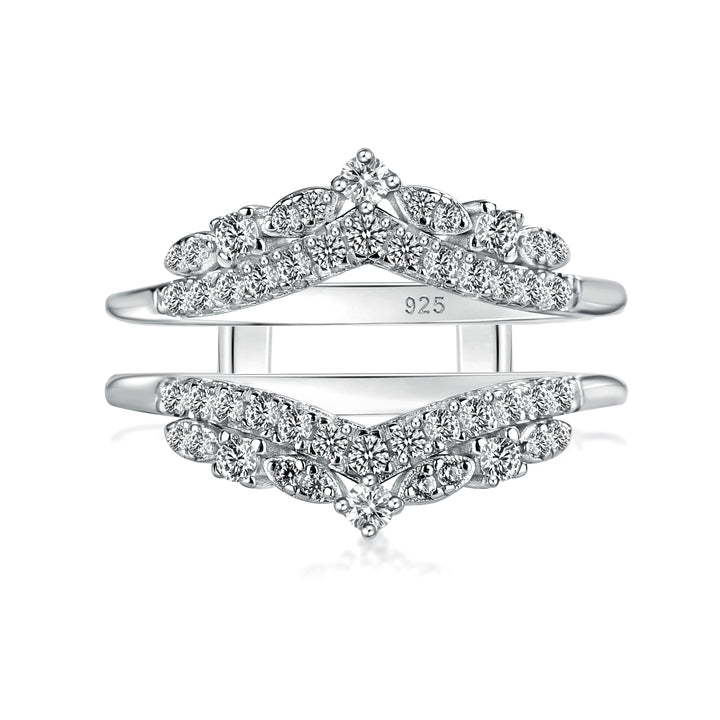 Rodiffy Moissanite Round Cut Jacket White Gold Stack Wedding Band