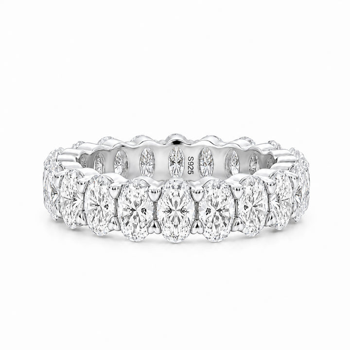 Moissanite 5.0CT Oval Cut Stackable Full Eternity Statement Ring For Daily Wear