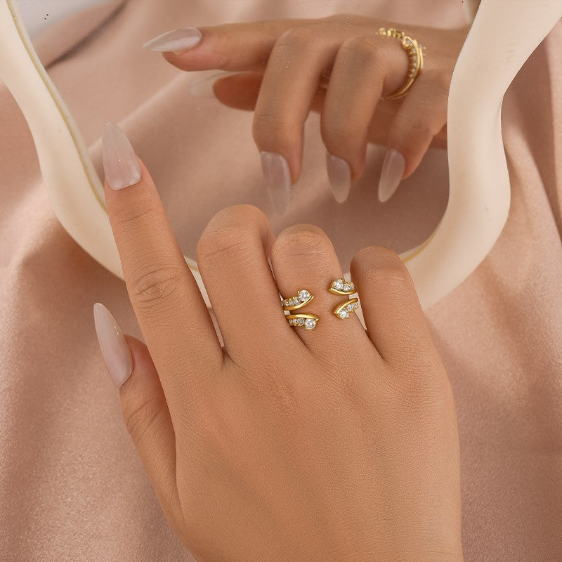 Moissanite Round Cut Jacket Yellow Gold Stack Wedding Band