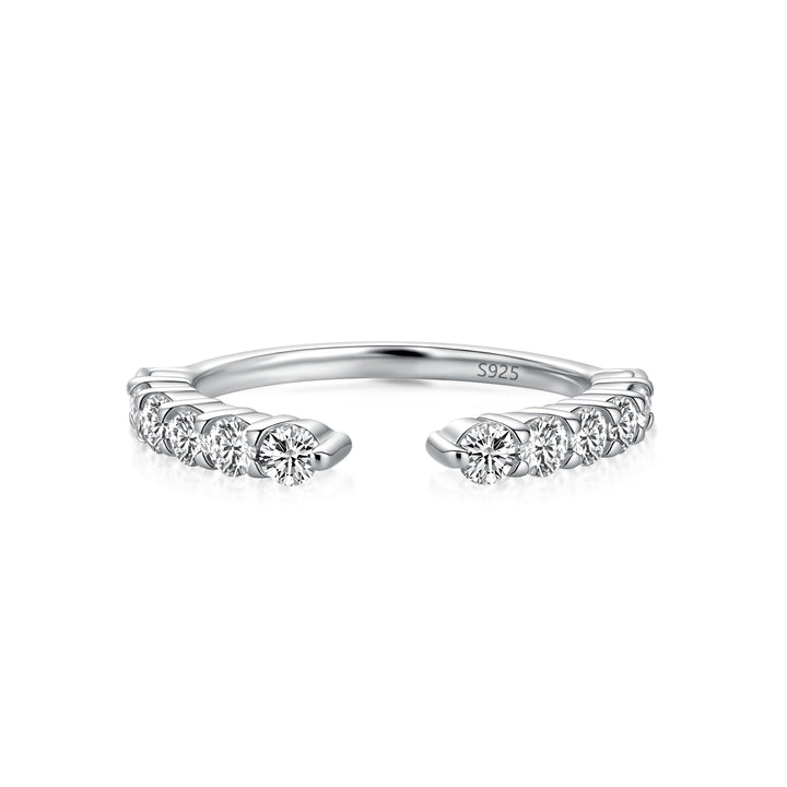 Open Round Cut White Gold Wedding Band