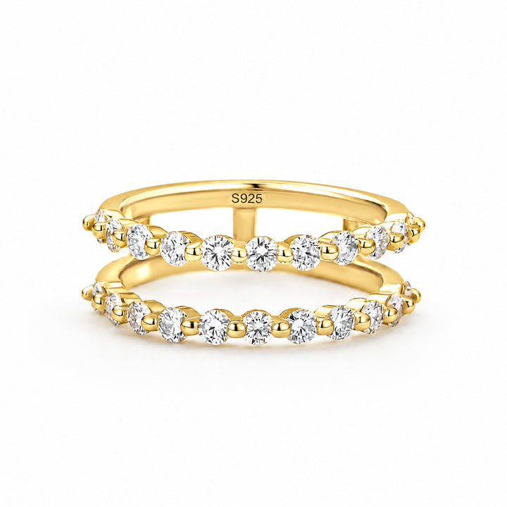 S925 Moissanite Classic 0.77Ct Round Cut Insert Wedding Band