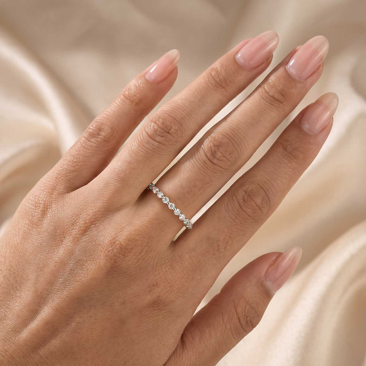 Rodiffy Moissanite 1.2 Ct Green Round Cut White Gold Anniversary Ring