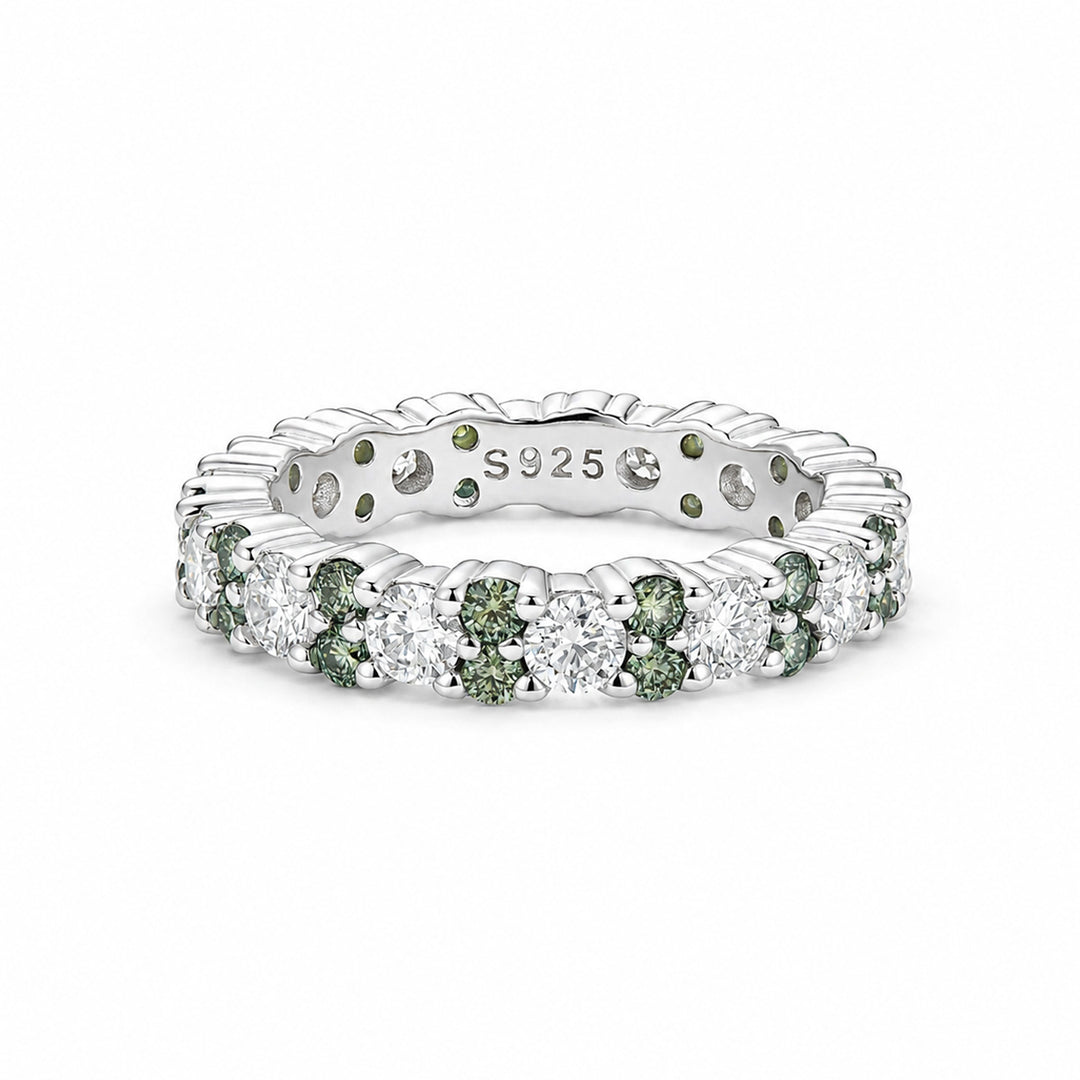 Rodiffy Moissanite 2.5 Ct Green Round CutFull Wedding Band for Women