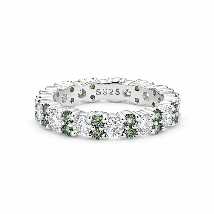 Rodiffy Moissanite 2.5 Ct Green Round Cut Full Wedding Band for Women